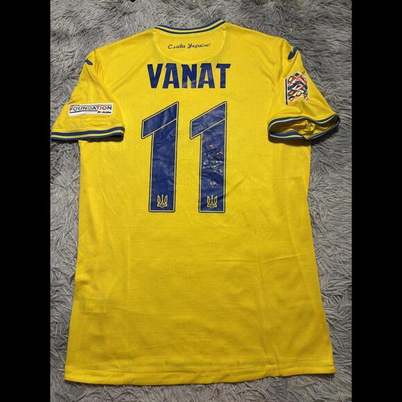 UKRAINE NATIONS LEAGUE 2024 VS CZECHIA MATCH WORN & SIGNED JERSEY VANAT #11 - Picture 2 of 9
